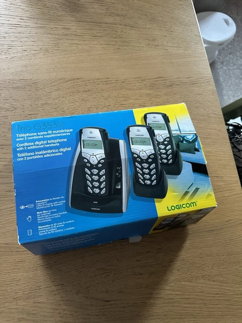 Téléphone Fixe Sans Fil Logicom ILOA 350 - Noir, Écran Large