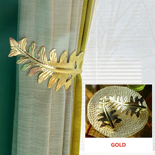 1/2X Curtain Holdback Metal Leaf U Shaped Wall Tie Back Hook Hanger Holder Decor