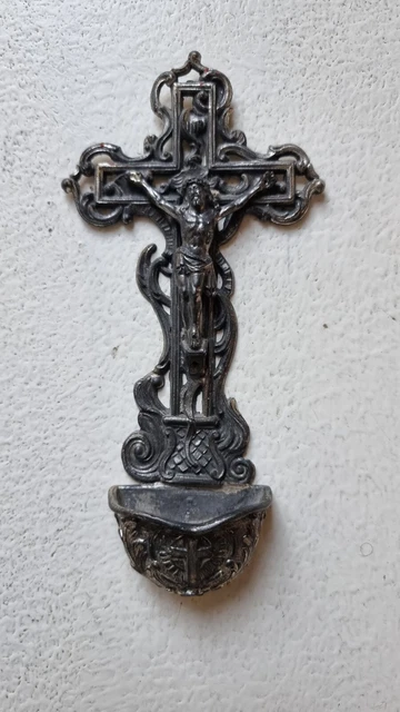 Croce stilizzata mogano corpo Gesù argentato | vendita online su HOLYART