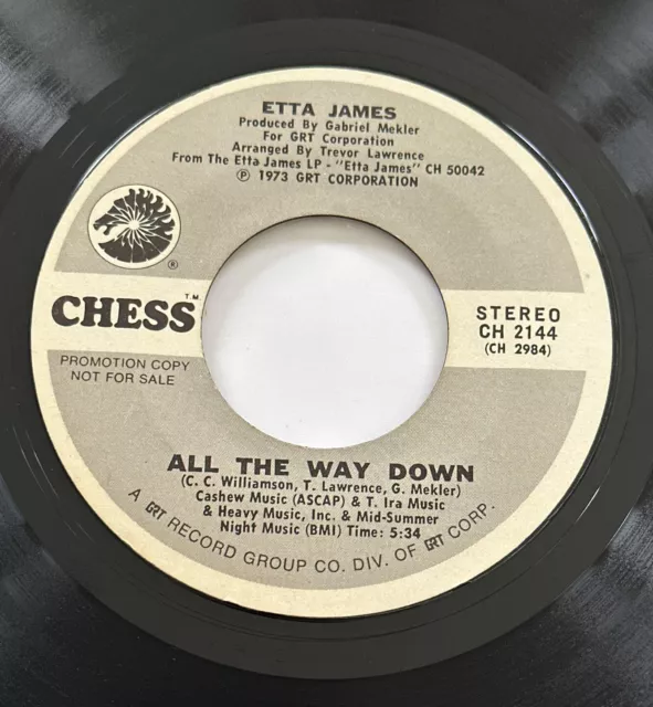 Etta James - All The Way Down 7"" Promo Vinyl Schallplatte SCHACH 2144 EX Zustand 3