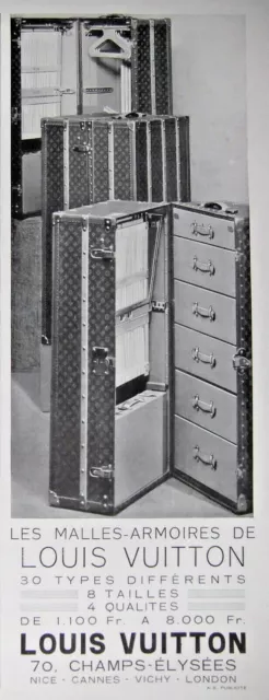 Les malles armoires de Louis Vuitton  Vintage ads, Louis vuitton trunk,  Vintage advertisements