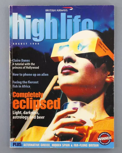 British Airways Highlife Airline Inflight Magazine August 1999 Ba Claire Danes