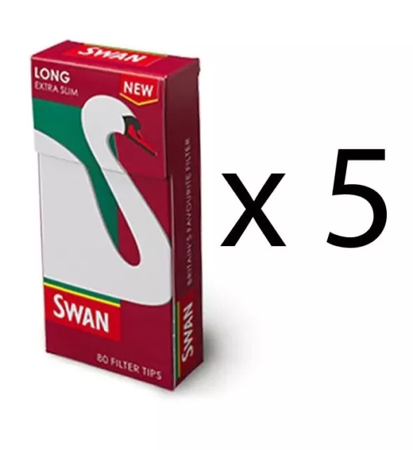 5X SWAN EXTRA SLIM EXTRA LONG 21mm 400 TIPs CIGARETTE PRE CUT RYO FILTER  TIPS £4.89 - PicClick UK