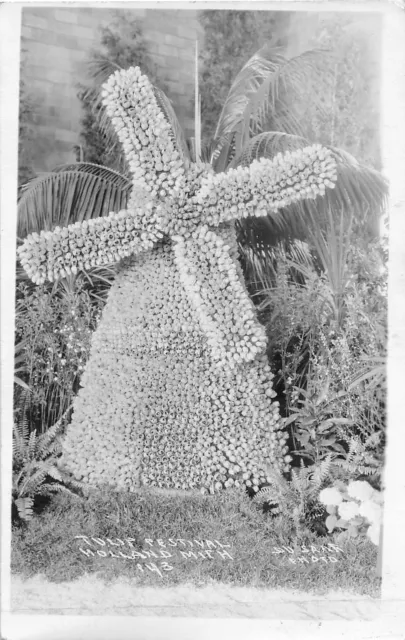 H67/ Holland Michigan RPPC Postcard c1940s Tulip Festival Windmill  123