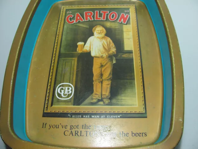 Vintage Carlton CUB Pub Tin Serving Tray In Good Used Condition As Shown 2