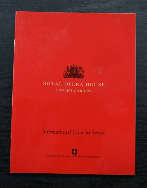 ROYAL OPERA HOUSE Programme International Concert Series 2001 Angela