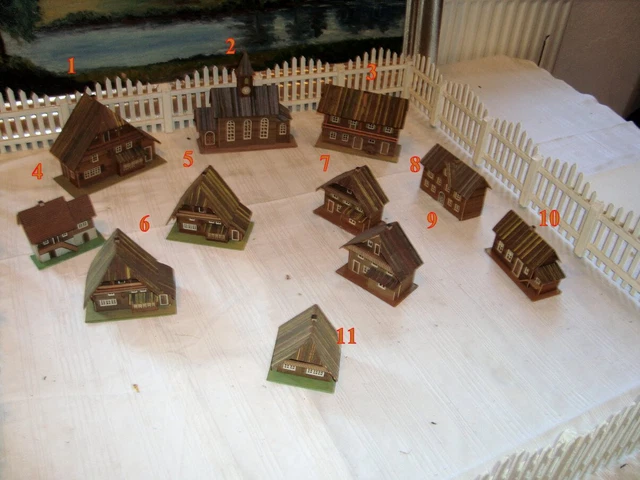 1x altes  Miniatur  Haus  Kirche  Pappe  Wünschendorf?    1950 Erzgebirge
