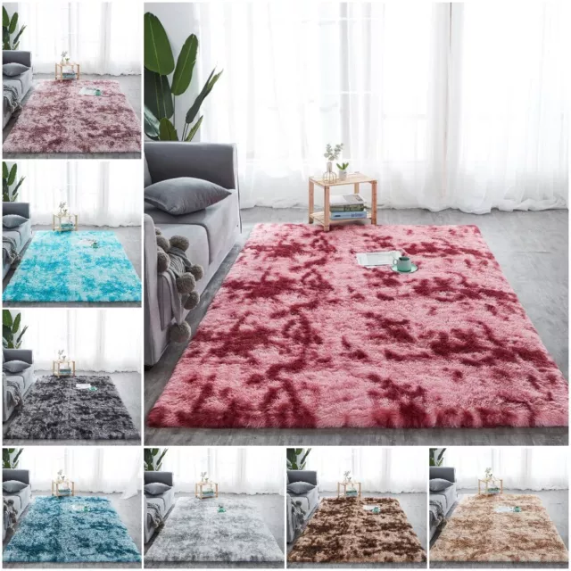 Fluffy Rugs Anti-Slip Large Shaggy Rug Super Soft Mat Living Room Bedroom Carpet