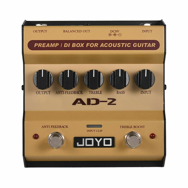 JOYO AD2 PORTABLE Preamp DI Box Acoustic Guitar Effect Pedal 2Band