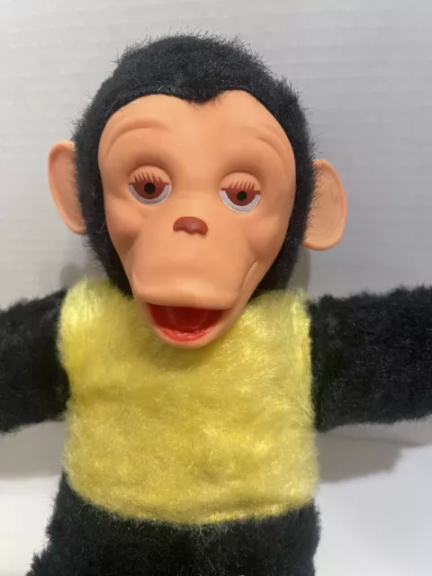 Vintage Mr Bim Zippy Monkey w/Banana  Stuffed Plush & Rubber 14”  Brooklyn