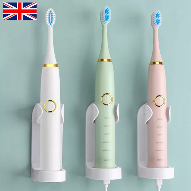 Electric Toothbrush Sonic Rechargeable 5 Modes Kids Adults Brush 3 Heads USB UK