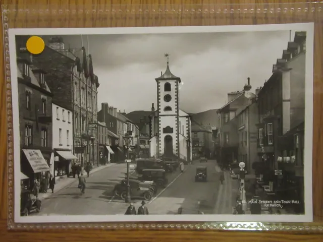 Main Street and Town Hall, Keswick - Cumbria - RPPC - Unposted