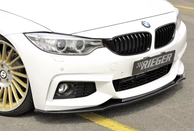 Rieger CUP Spoilerlippe SCHWARZ für 4er BMW F32 F33 F36 M4 Frontspoiler Schwert