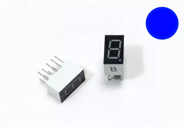 8pcs  Blue Single Digit LED 0.36" 7-Segment Display 10 Pins 10P Common Anode