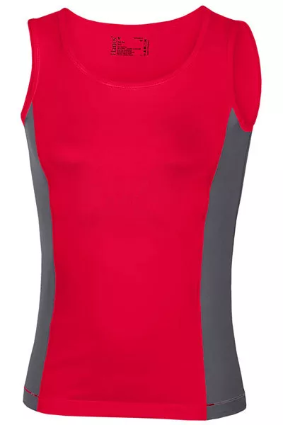 Hanes 7820 Cool-Dri Donna Rosso Tinta Unita Poliestere SPORTS Maglia Canotta