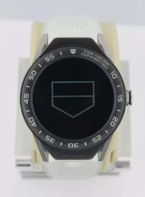 Tag Heuer Connected SBF8A8014 11FT6103 Smart Watch Mens White 45 Modular Rubber