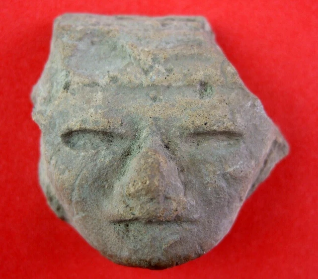 Indian Artifact 1 1/2 inch Arkansas Caddo Human Head Effigy Figurine Arrowheads