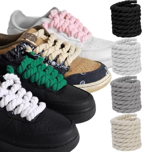 2PCS HIGH QUALITY Thick Rope Laces Weaving Twisted Rope Women Men