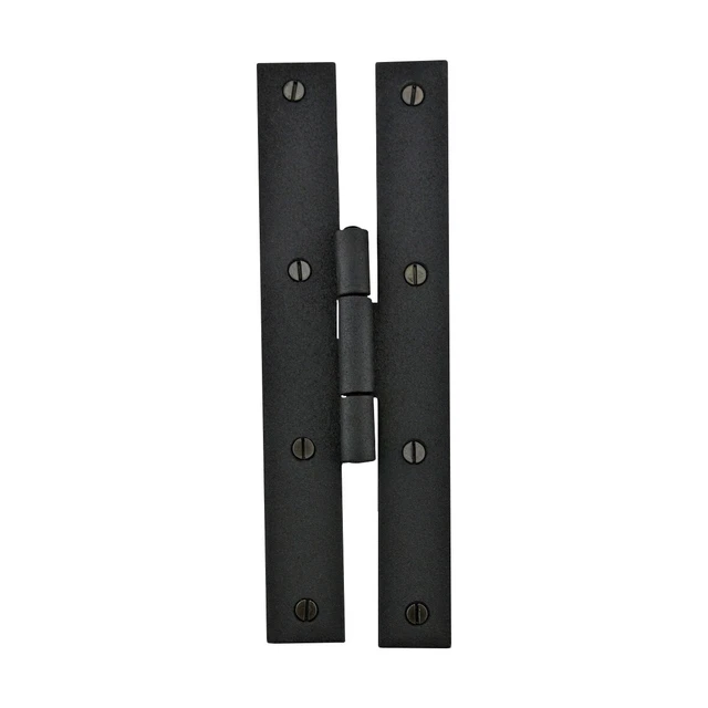 Black Iron Flush Door Hinge H Forged High Rustproof Finish 7 Inch
