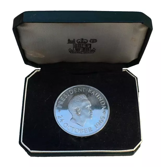 Zambia First Anniversary of Independence 5 Shilling Commemorative Coin, 1965