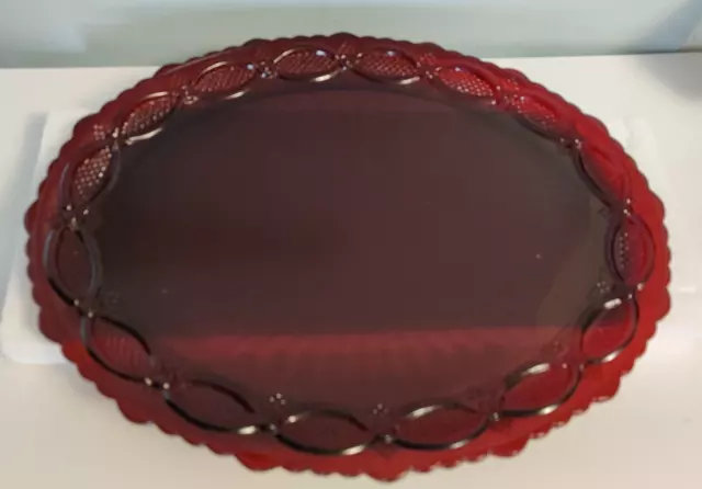 Avon Ruby Red Cape Cod 1876 Oval Platter 13.5" read details please