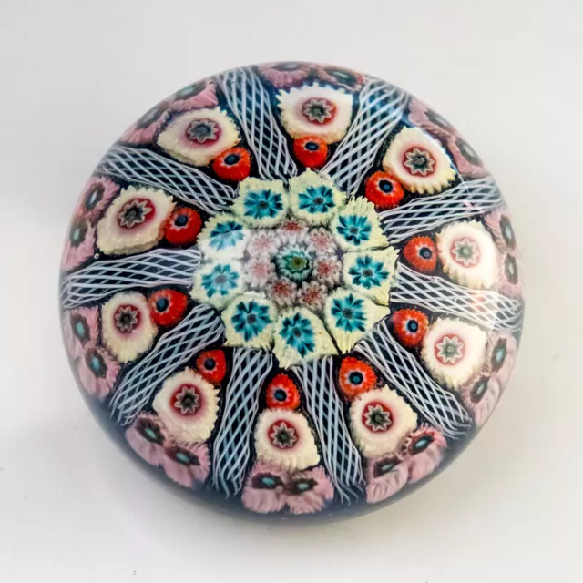 Strathhearn Spoke & Millefiori Paperweight Hand Blown, Cane Work, Rods Scotland.