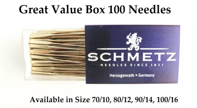 Schmetz Domestic Universal Nähmaschine Nadeln 100er Box - wählen Sie Ihre Größe