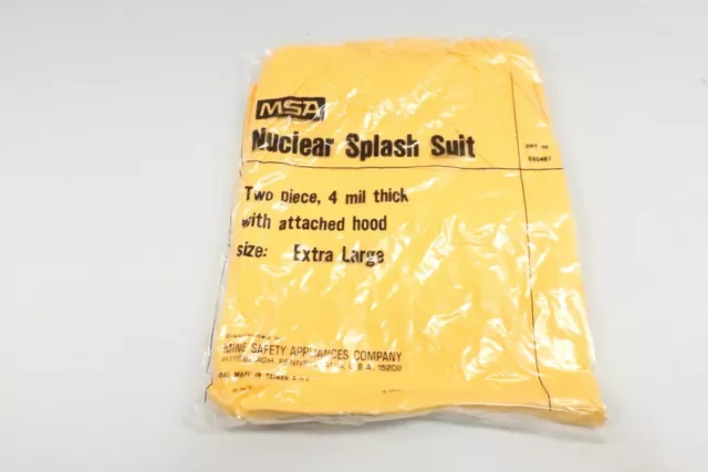 Msa 695487 2 Piece Yellow Nuclear Splash Suit W/ Hood 4Mil Size Xl Nib
