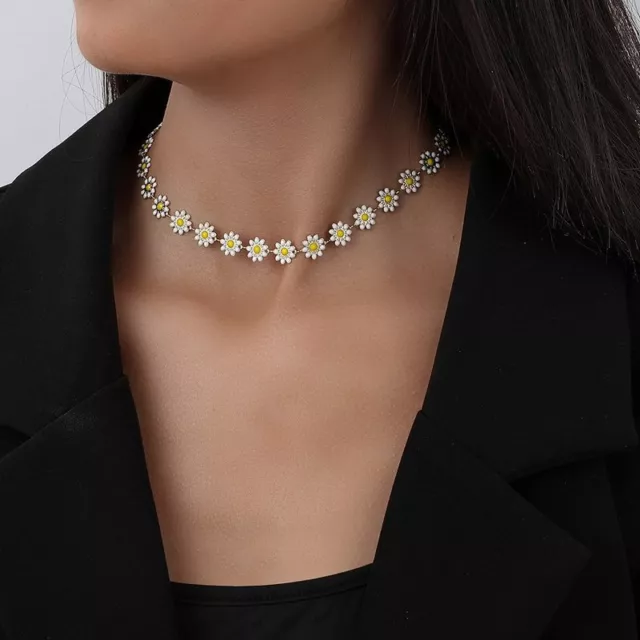 Fashion Flower Daisy Enamel Choker Necklace Chain Charm Women Girl Jewelry Gift 3