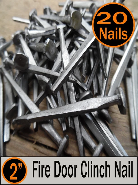 (20) 2" - FIRE DOOR CLINCH NAIL  - Vintage Antique - 6d