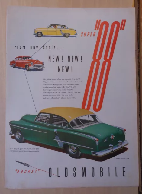 1951 magazine ad for Oldsmobile - Super 88, New from any angle