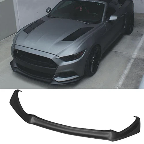 For 2015-2017 Ford Mustang Coupe 2D Front Bumper Lip Splitter Kit Matte Black