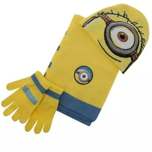 Official Despicable Minions 3 Piece Winter Accessory Set Infant 2-3 Yrs