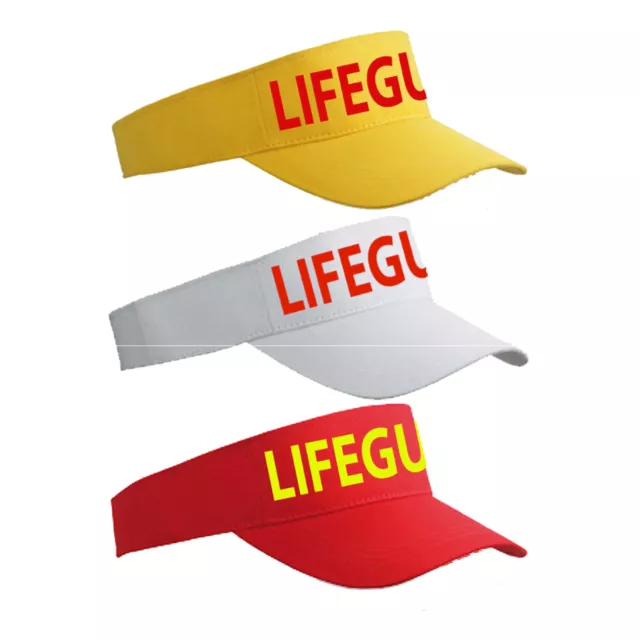 Life Guard Yellow Red White Sun Visor - Lifeguard Sunvisor Sports Cap Hat LG064