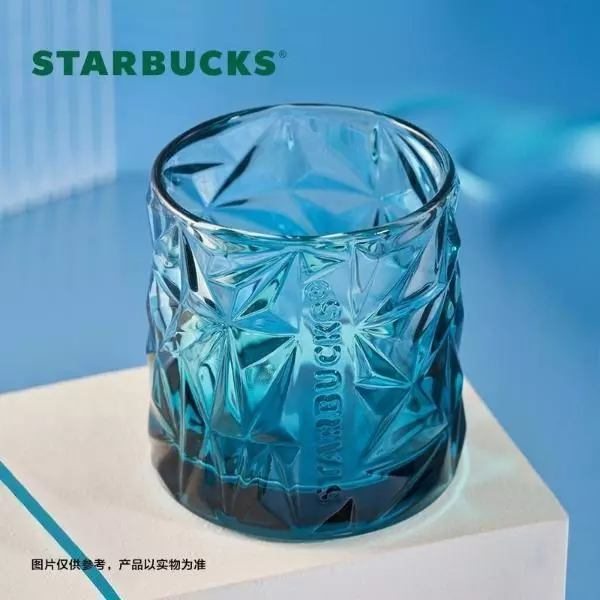 New Starbucks Golden Autumn Tricolor Gradient Diamond Laser Cut Glass Mug Gift 3