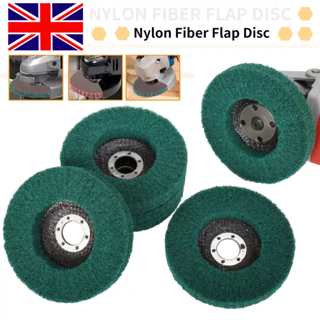 115mm Nylon Fiber Flap Polishing Wheel Disc Buffing Pad 180# For Angle Grinder