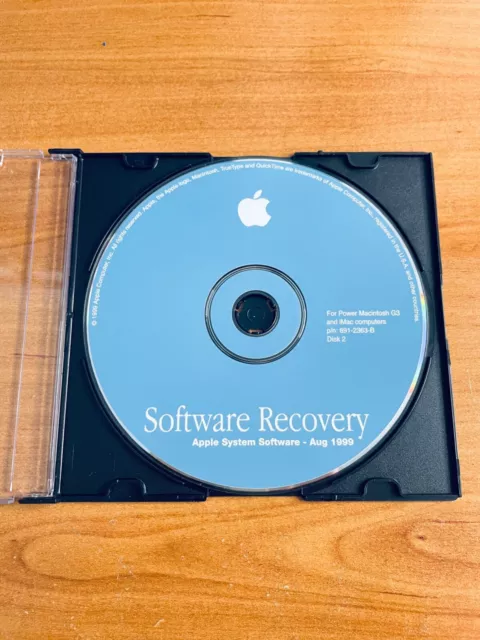 Apple Software Recovery (1999) For Power Macintosh G3 & Imac Computers