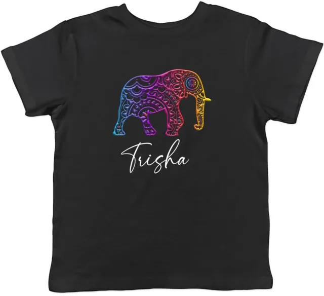 T-shirt personalizzata modello mandala elefante bambini bambini ragazzi ragazze