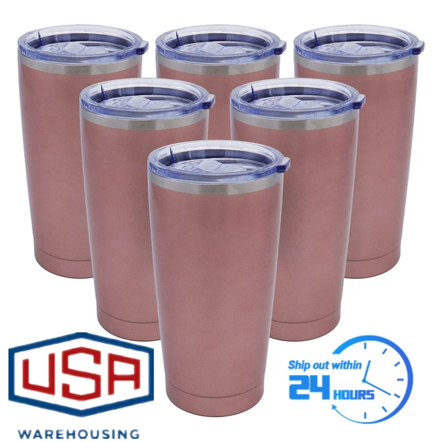 6pcs 20oz Vacuum Insulated Travel Cup Tumbler Stainless Steel Coffee Mug