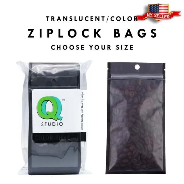 100 Flat Translucent/Black Mylar QuickQlick™Bags w/Hang Hole in Variety of Sizes