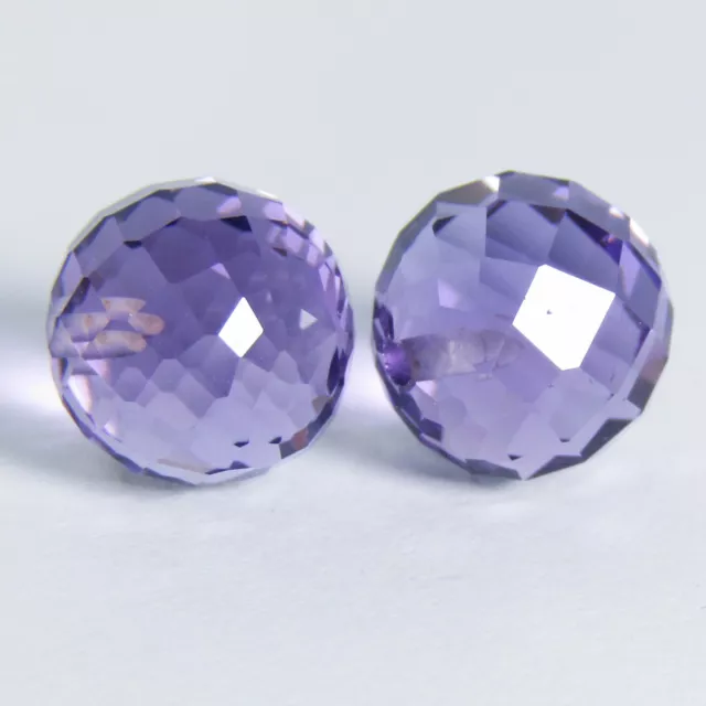 7.30Cts Excellent Natural Amethyst 8mm Ball Round Matching Pair Collection