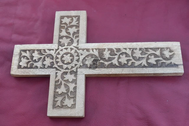 Handcrafted Wooden Cross For Wall Hanging.
