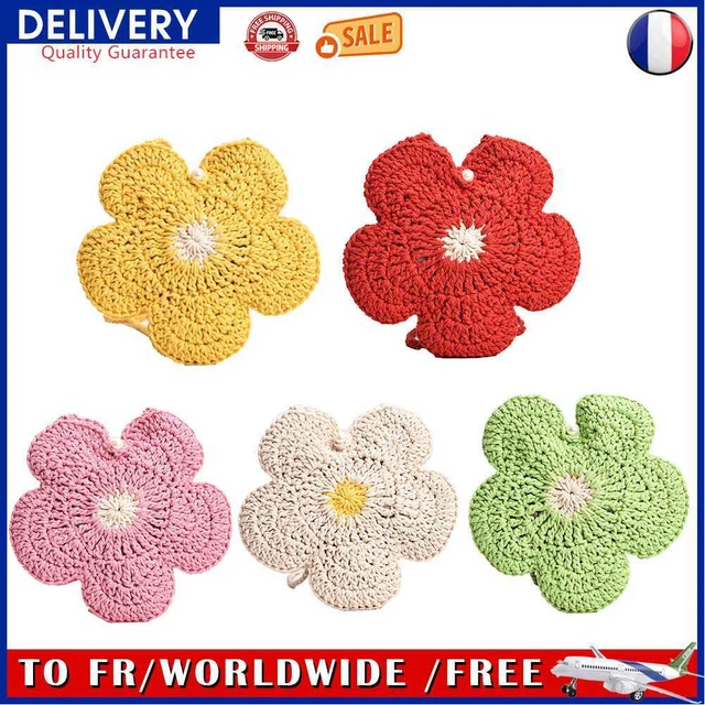 Fashion Small Knitted Shoulder Bags Women Summer Beach Straw Flower Phone Purses
