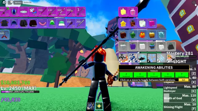 Blox Fruit Lv:2450Max, Awaken magma, SHARK V4 (Tier 1) Unverified Account