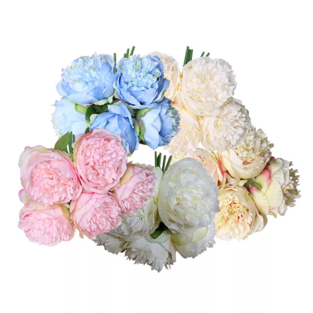 5 Heads Artificial Silk Large Peony Flowers Hydrangea Wedding Party Decor SWCB 3