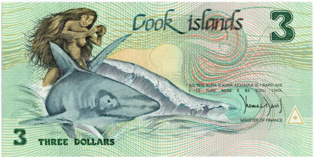 Îles Cook 3 dollars type 1987