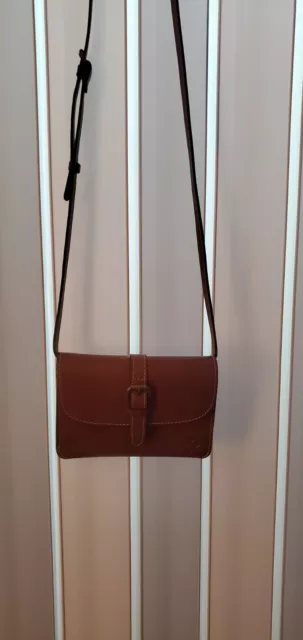 Patricia Nash Torri British Tan Brown Leather Crossbody Purse Bag Satchel Cute