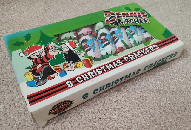 Caja vintage sin abrir de 8 mini galletas navideñas Dennis & Gnasher alrededor de 2004
