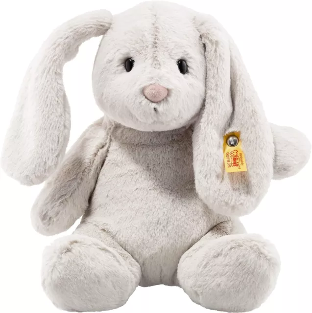 Steiff Hoppie Hase 28 cm hellgrau, Plüschtier, Soft Cuddly Friends, Kuscheltier