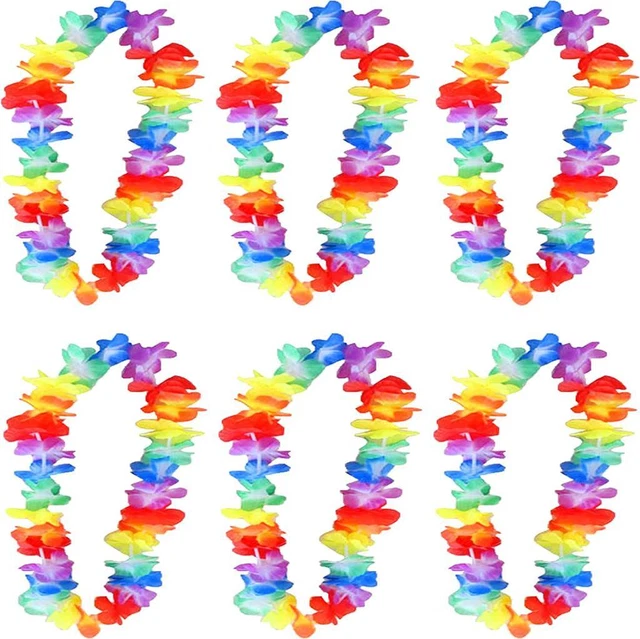 Hawaiian Leis Hula Aloha Hawaii 6/12 Enterrement Cerf Fleur Guirlande Fête Lot
